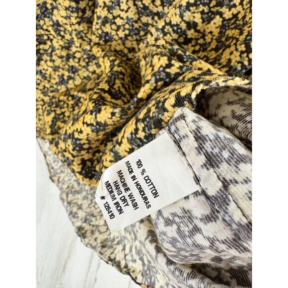Ann Mashburn Shirt L Corduroy Liberty London Yellow Floral Button Down Popover - Picture 6 of 13